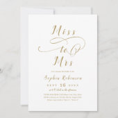 Gouden romantische Miss to Mrs-script bruidsdouche Kaart (Voorkant)