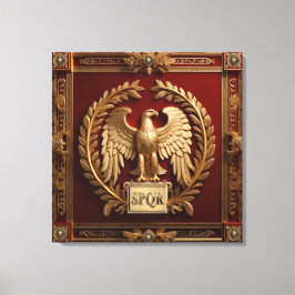 Gouden Romeinse keizerarend boven rood nr. 4 Canvas Afdruk