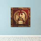 Gouden Romeinse keizerarend boven rood nr. 4 Canvas Afdruk (Insitu (Houten vloer))