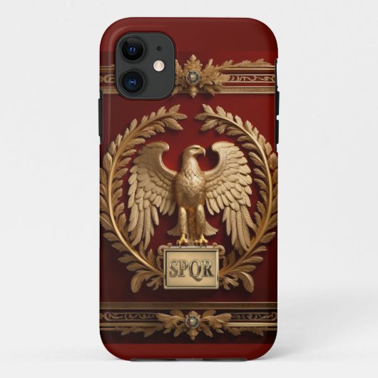 Gouden Romeinse keizerarend boven rood nr. 4 Case-Mate iPhone Case (Achterkant)