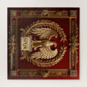 Gouden Romeinse keizerarend boven rood nr. 4 Legpuzzel (Horizontaal)