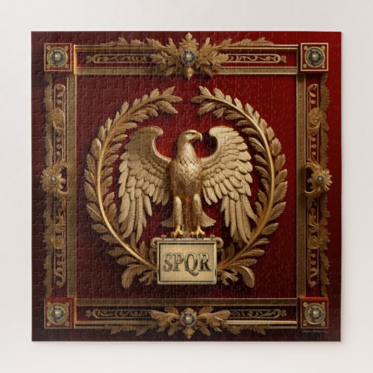 Gouden Romeinse keizerarend boven rood nr. 4 Legpuzzel (Verticaal)