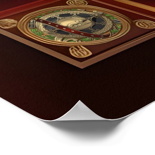 Gouden Romeinse keizerarend boven rood nr. 4 Poster (Hoek)