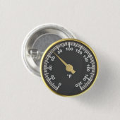 Gouden ronde thermometer button 3,2 cm (Voorkant /achterkant)