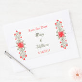 Gouden Rood Aangepaste Bewaar de Datum Stickers (Envelop)