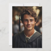 Gouden Rood Aangepaste Foto Afstuderen Ceremonie Kaart (Achterkant)