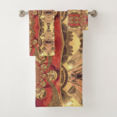 Gouden Rood Afrikaans Print Art Design Bad Handdoek (Insitu)