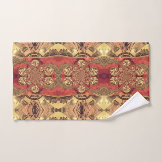 Gouden Rood Afrikaans Print Art Design Bad Handdoek (Handdoek)