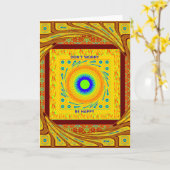 Gouden Rood Afrikaans Traditioneel Kleur Vector De Kaart (Gele Bloem)