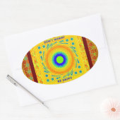 Gouden Rood Afrikaans Traditioneel Kleur Vector De Ovale Sticker (Envelop)