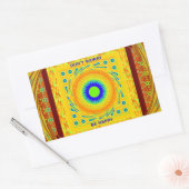 Gouden Rood Afrikaans Traditioneel Kleur Vector De Rechthoekige Sticker (Envelop)