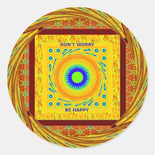 Gouden Rood Afrikaans Traditioneel Kleur Vector De Ronde Sticker (Voorkant)