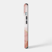 Gouden Rood Aquarel Marmerpatroon iPhone 15 Case (Linkerkant)