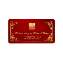Gouden Rood Chinees Huwelijk Label
