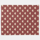 Gouden Rood Crème Glitter Harten Fleece Deken (Voorkant (Horizontaal))