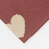 Gouden Rood Crème Glitter Harten Fleece Deken (Hoek)