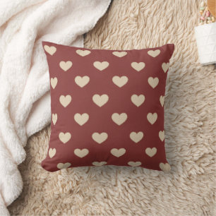 Gouden Rood Crème Glitter Harten  Kussen