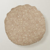 Gouden Rood Crème Glitter Harten Rond Kussen (Achterkant)