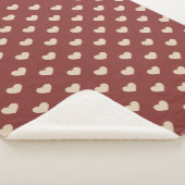 Gouden Rood Crème Glitter Harten  Sherpa Deken (3/4)