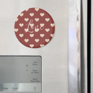 Gouden Rood Crème Glitter Harten Valentijnsdag Magneet