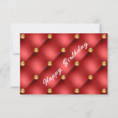Gouden rood diamant gepluimde romantische verjaard (Achterkant)