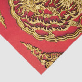 Gouden Rood Draak Fenix Chinees Huwelijksgunstbewi Tissuepapier (Detail)