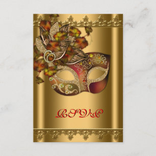 Gouden Rood Masker Gouden Rood Maskerade Feest RSV RSVP Kaartje