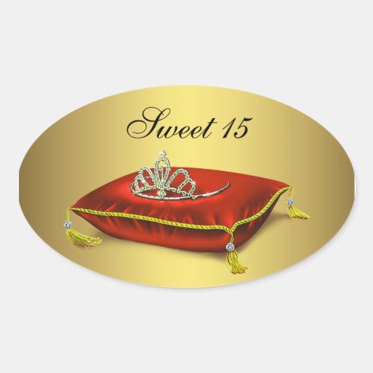 Gouden Rood Tiara Feest Favoriet Label Enveloppe Z (Voorkant)