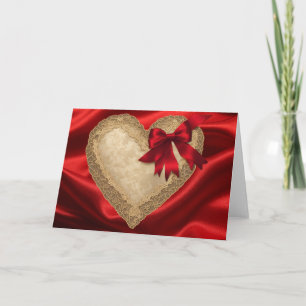 Gouden Rood Valentijnsdag Kantwerk Hart Kaart