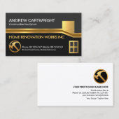 Gouden Rooftop Border Lijst Dakbedekking Aannemer Visitekaartje (Voorkant / Achterkant)