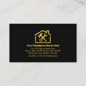 Gouden Rooftop Handyman Gereedschap Visitekaartje (Achterkant)