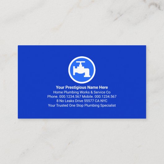 Gouden Rooftop Kraan Loodgieter Pictogrammen Visitekaartje (Achterkant)