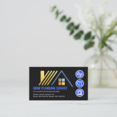 Gouden Rooftop Plumbing Icons Visitekaartje (Staand voorkant)