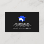 Gouden Rooftop Plumbing Icons Visitekaartje (Achterkant)