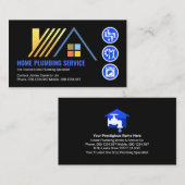 Gouden Rooftop Plumbing Icons Visitekaartje (Voorkant / Achterkant)