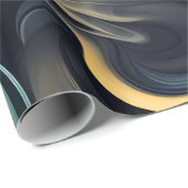 Gouden rook wervelt op zwart cadeaupapier (Rol Hoek)