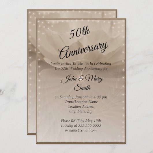 Gouden Roos 50ste verjaardag Kaart (Voorkant / Achterkant)