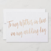 Gouden Roos "Aan mijn schoonmoeder op mijn trouwda Kaart (Voorkant)