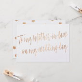 Gouden Roos "Aan mijn schoonmoeder op mijn trouwda Kaart (Voorkant / Achterkant in situ)