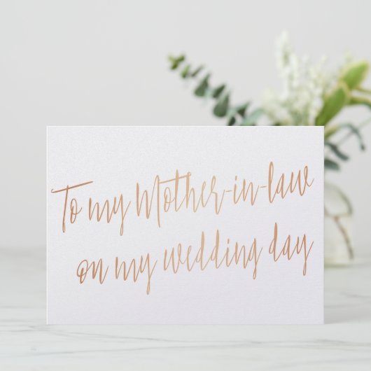 Gouden Roos "Aan mijn schoonmoeder op mijn trouwda Kaart (Staand voorkant)