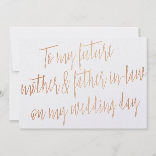 Gouden Roos "Aan mijn toekomstige schoonouders" Kaart (Voorkant)
