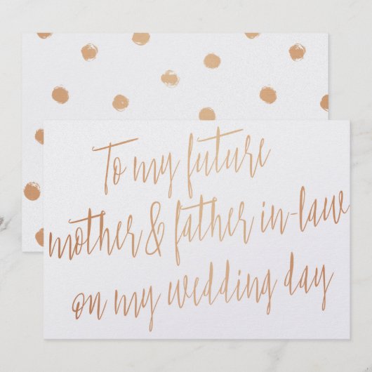 Gouden Roos "Aan mijn toekomstige schoonouders" Kaart (Voorkant / Achterkant)