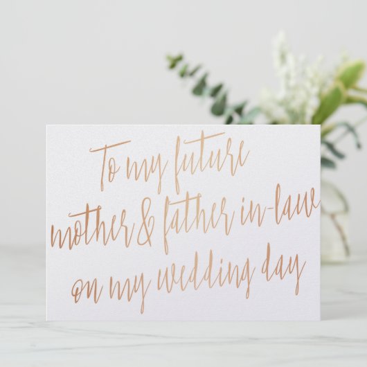 Gouden Roos "Aan mijn toekomstige schoonouders" Kaart (Staand voorkant)
