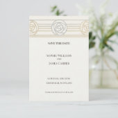 Gouden Roos Art Deco Bewaar De Datum Save The Date (Staand voorkant)