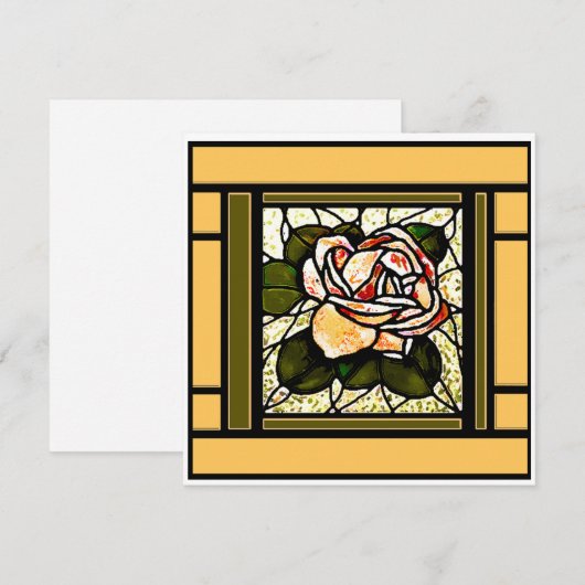 Gouden Roos Art Deco Kaart (Voorkant / Achterkant)