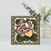 Gouden Roos Art Deco vergulde Kaart (Staand voorkant)