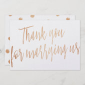 Gouden Roos "Bedankt dat je met ons bent getrouwd" Bedankkaart (Voorkant / Achterkant)