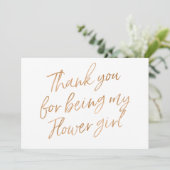 Gouden Roos "Bedankt dat je mijn bloemenmeisje ben Bedankkaart (Staand voorkant)