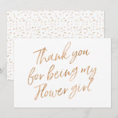 Gouden Roos "Bedankt dat je mijn bloemenmeisje ben Bedankkaart (Voorkant / Achterkant)