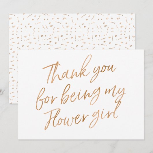 Gouden Roos "Bedankt dat je mijn bloemenmeisje ben Bedankkaart (Voorkant / Achterkant)